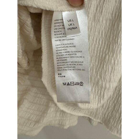 Urban Outfitters Cream Textured Boho Blouse • Size L - Picture 5 of 9
